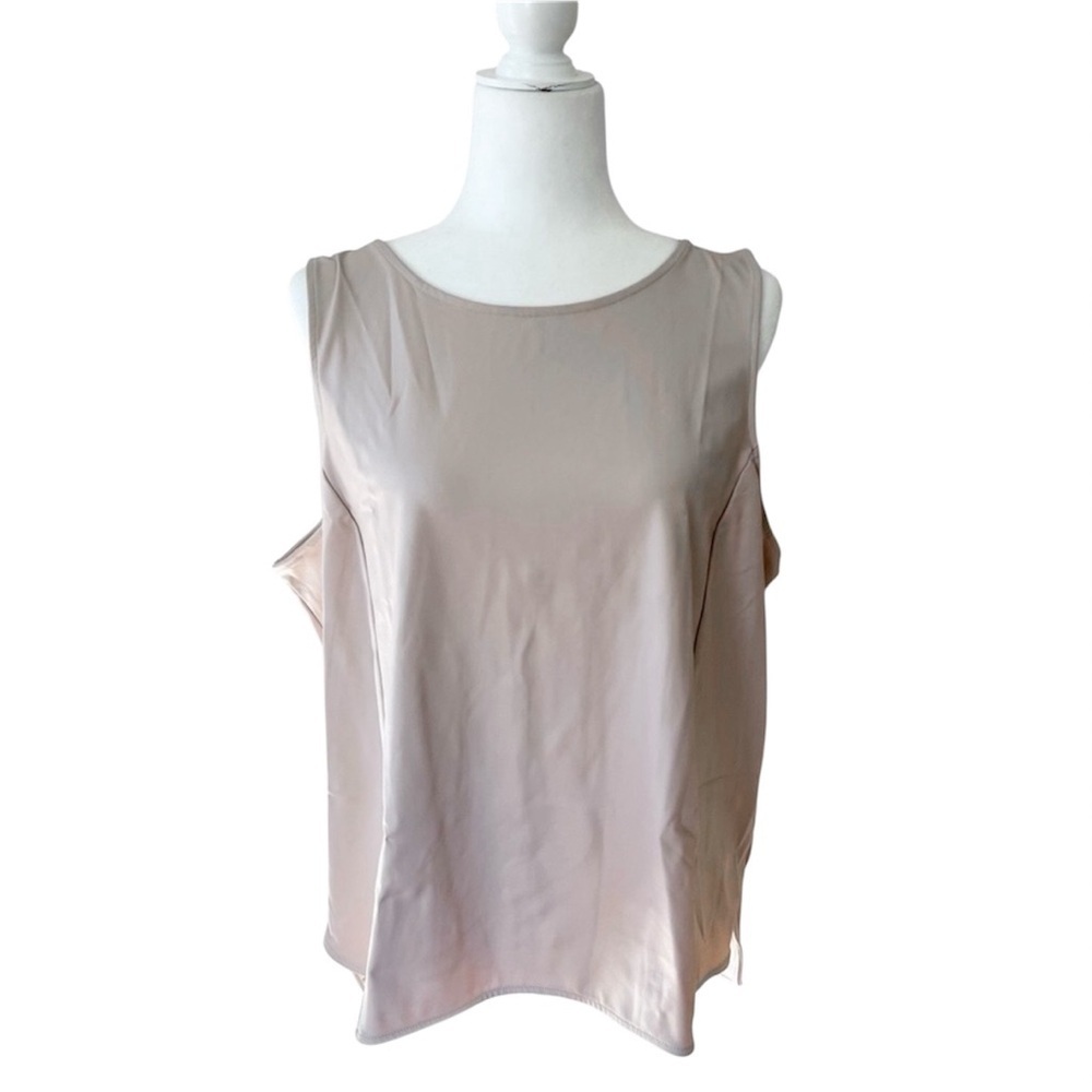 NWT Express Nude Blush Pink Faux Leather Tank Top - Picture 3 of 7